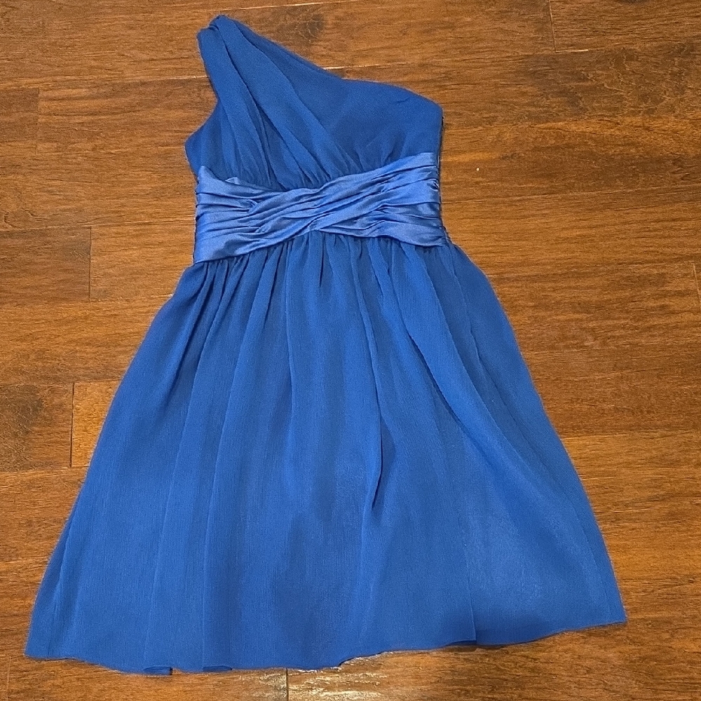 London Times Royal Blue One Shoulder Dress Size 12